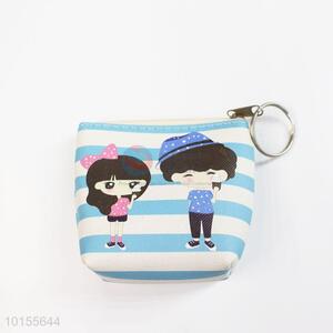 Cute low price blue&white coin purse