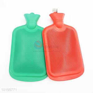 Soft red/green rubber hot water bag