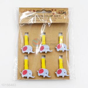 Pretty Cute Elephant Shaped Art Wooden Clips Decoration Clip