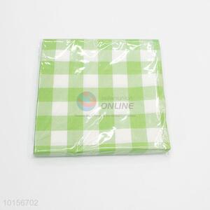 Green Checked Luncheon Party Paper Napkin