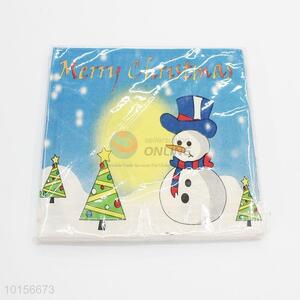 Snowman pattern square paper napkins serviettes