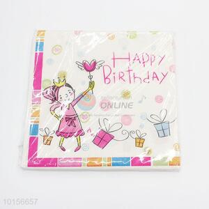 Lovely cartoon disposable printed paper dinner napkin