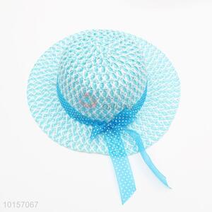 Blue bowknot paper straw hat/sun hat