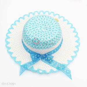 Wholesale blue lady paper straw hat