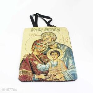 38*28cm Promotional Religious Themes Grosgrain Hand Bag with Zipper,Black Belt