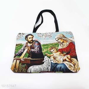 28*38cm Family Printed Grosgrain Hand Bag with Zipper