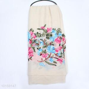 China Factory Floral Embroidered Scarf, Women Hijab Scarf