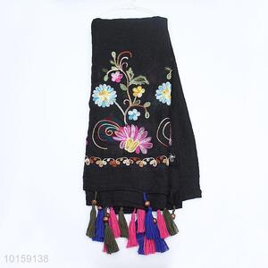 Embroidered Pashmina and Shawl Lady Scarf with Tassel