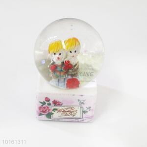 Glass snow water globe for couples
