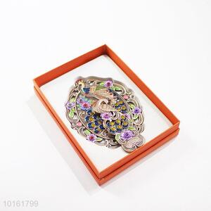 Newest design cheap price peacock alloy mirror