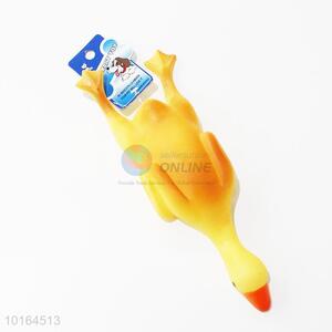 Yellow Squawkin' Rubber Chicken Pet Dog Toy Squeak Chew Gift