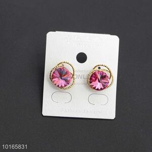 Round Pink Zircon Earring Jewelry for Women/Fashion Earrings