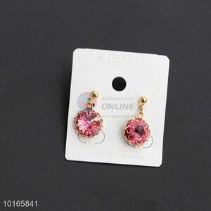 Round Pink Zircon Earring Jewelry for Women/Fashion Earrings