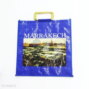 Factory Direct Marrakech Printed Blue Reusable PP Shopping Tote Bag