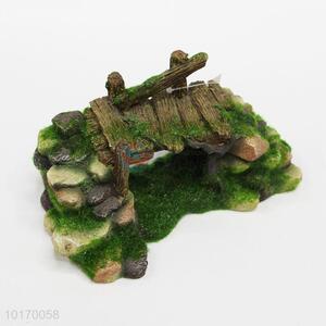 High Quality Artificial Bridge Ornaments Resin Craft with Moss