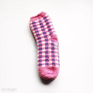 Delicate Plaid Polyester Socks for Keeping Warm