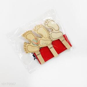 Foot shape decorative paper clips/wooden paper clips