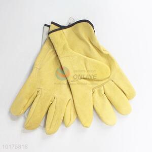 Wear-Resisting Cowhide Leather Canvas Welding Work Labor Gloves