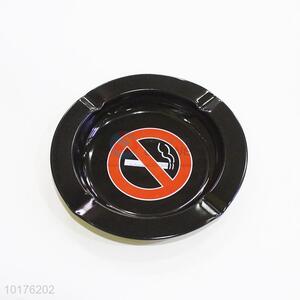 No smoking sign printed metal ashtray plate