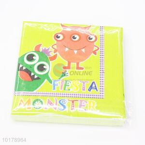 New arrival monster printed wood pulp paper napkin