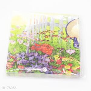 Good quality flower printed wood pulp paper napkin