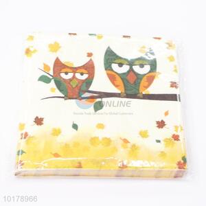 Cheap price owl printed wood pulp paper napkin