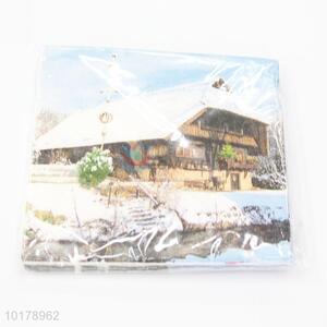 Promotional house painting printed wood pulp paper napkin