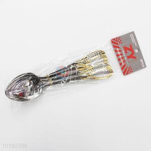 6 Pieces/ Bag Popular Promotional Stainless Steel Handled Meal Spoons