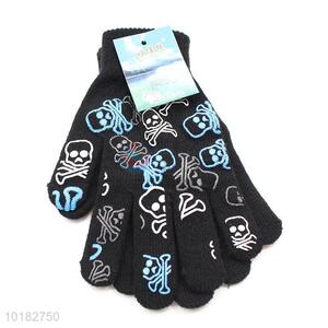 Hot sale skull pattern cheap custom men gloves