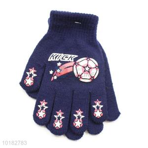 Wholesale dark blue acrylic  boy  gloves