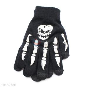 Wholesale skull design acrylic men gloves