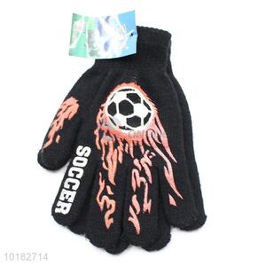 High quality soccer men knitted gloves