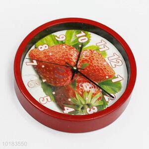 Factory Directly Hot Sell Round Plastic Red Wall Clock