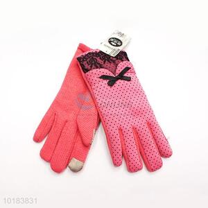Best Selling Pink Lace Warm Gloves for Women