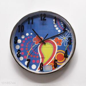 Simple Utility Round Shaped Glass&Plastic Wall Clock