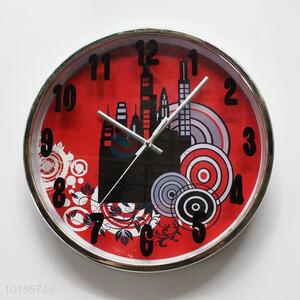 Cheap Decorative Round Shaped Glass&Plastic Wall Clock