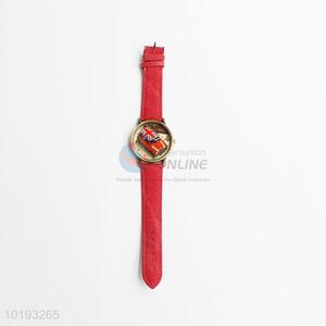 Red Canvas Car Printed Quartz Wrist watch