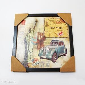 Fashionable New York Pattern Square Oil Painting for Decoration