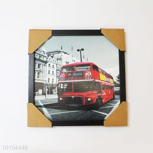 Wholesale Nice Bus Pattern Square Oil Painting for Decoration