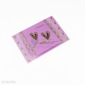 Luxurious Purple Heart Wedding Invitation Card