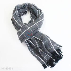 Hot sale grey grid pattern acrylic scarf