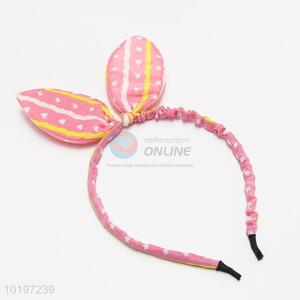 Lovely Pink Color Fabric Covered Rabbit Ear Hair Band