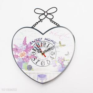 Promotional new wooden heart shape wall clock