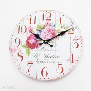 Daily use large wooden quartz wall clock