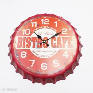 Cheap new bottle cap shape iron wall clock quartz clock