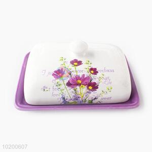 Wholesale New Ceramic Printing Cake Storage Container/Plate With Cover