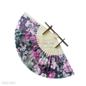Normal low price colorful flowers hand fan