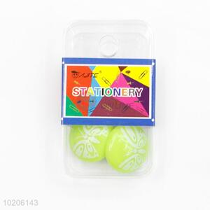 2 pieces round green plastic magnet stationery