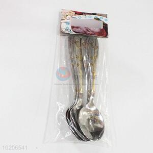 6 Pieces/ Bag Exquisite Professional Stainless Steel Handle Spoons