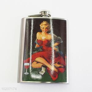 Lady Pattern Fashion Outdoor Camping Mini Hip Flask